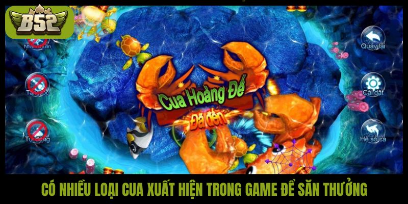 Có nhiều loại cua xuất hiện trong game để săn thưởng