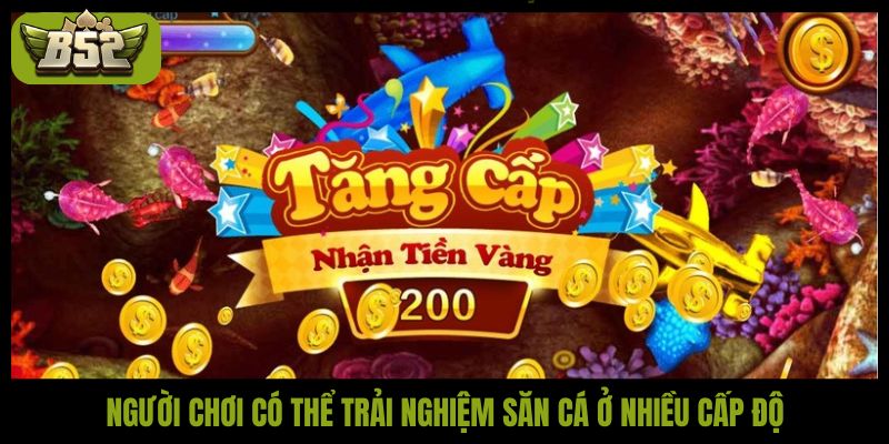 Người chơi có thể trải nghiệm săn cá ở nhiều cấp độ