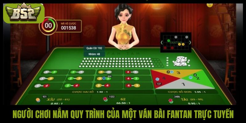 Người chơi nắm quy trình của một ván bài Fantan trực tuyến